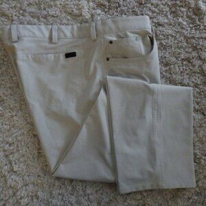 Greg Norman Men's Cream Stretch Five-Pocket Golf Performance Pants Size 40 X 29"
